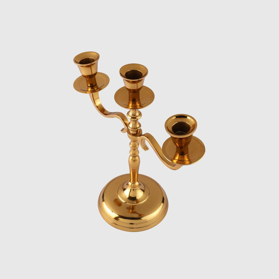 Handmade Golden Candelabra Aluminium Candle Holder