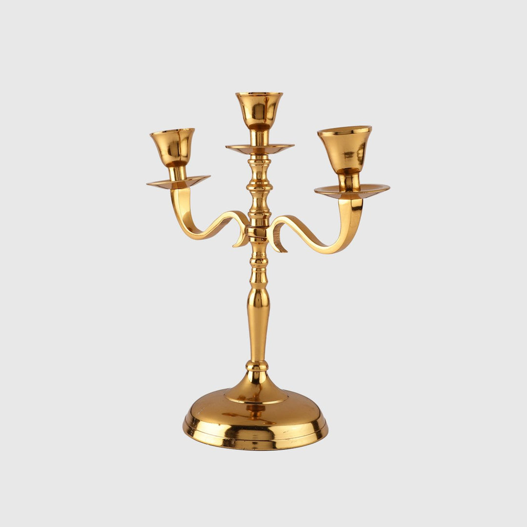 Handmade Golden Candelabra Aluminium Candle Holder