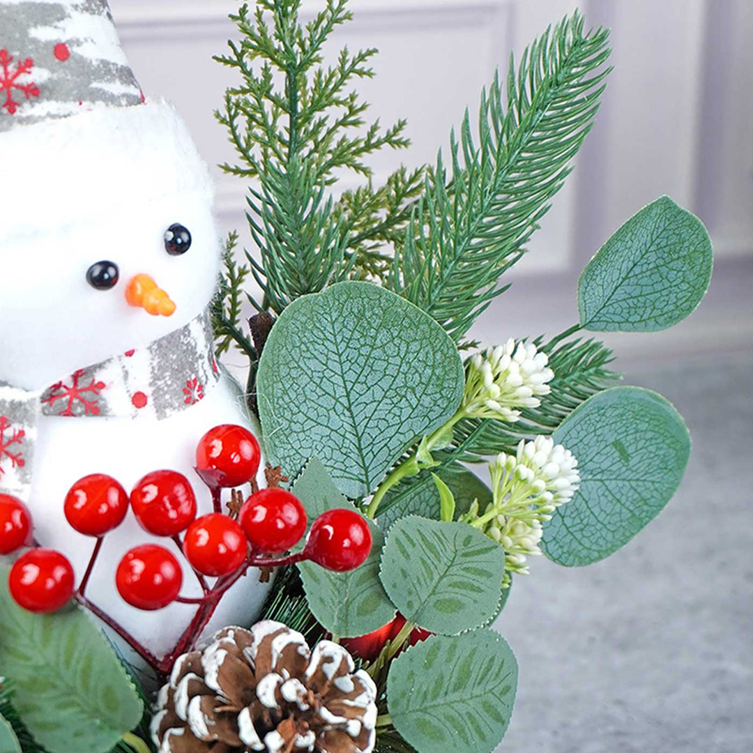 Snowman With Wood Wooden Decor For Christmas Table Decoration