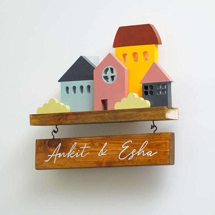 Personalized Miniature Cottage Wooden Name Plate