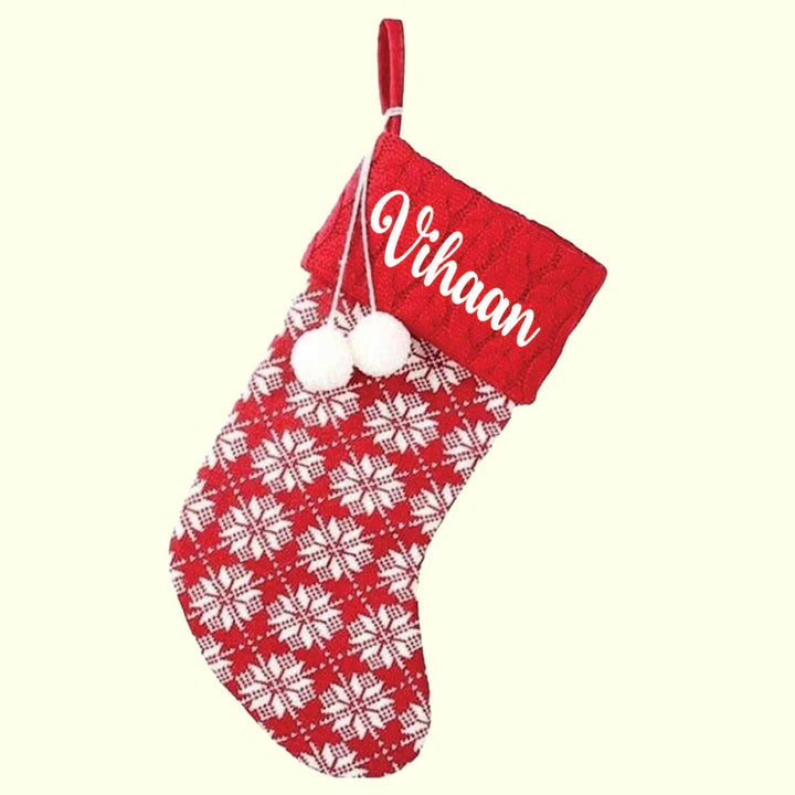 Personalized Holiday Chevron Cheer Knitted Cotton Stockings For Christmas Decoration