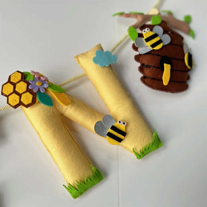 Personalized Bumble Bee Felt Bunting / Garland For Kids