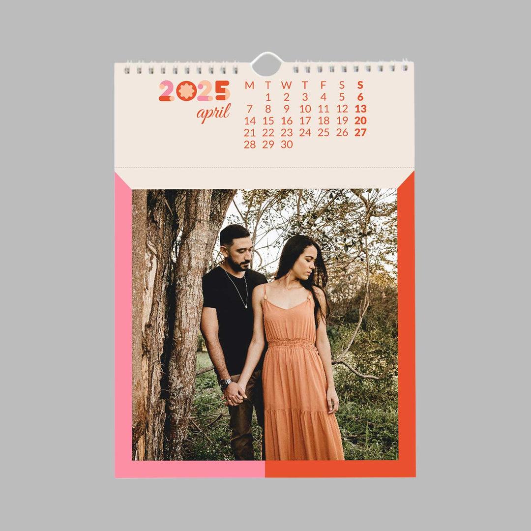 Photo Personalized Portrait Glossy Finish 2025 Wall Calendar