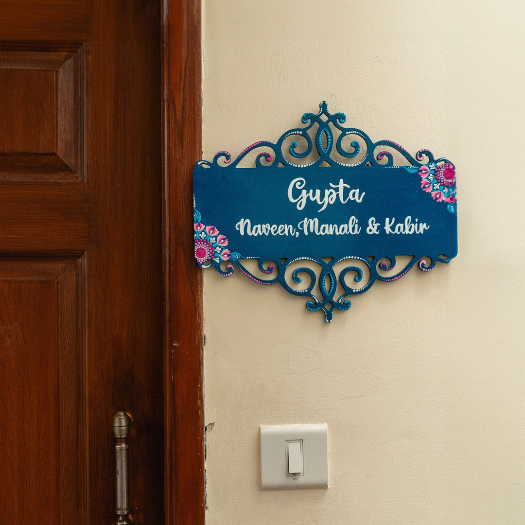 Handcrafted Dot Art Rectangular Name Plate