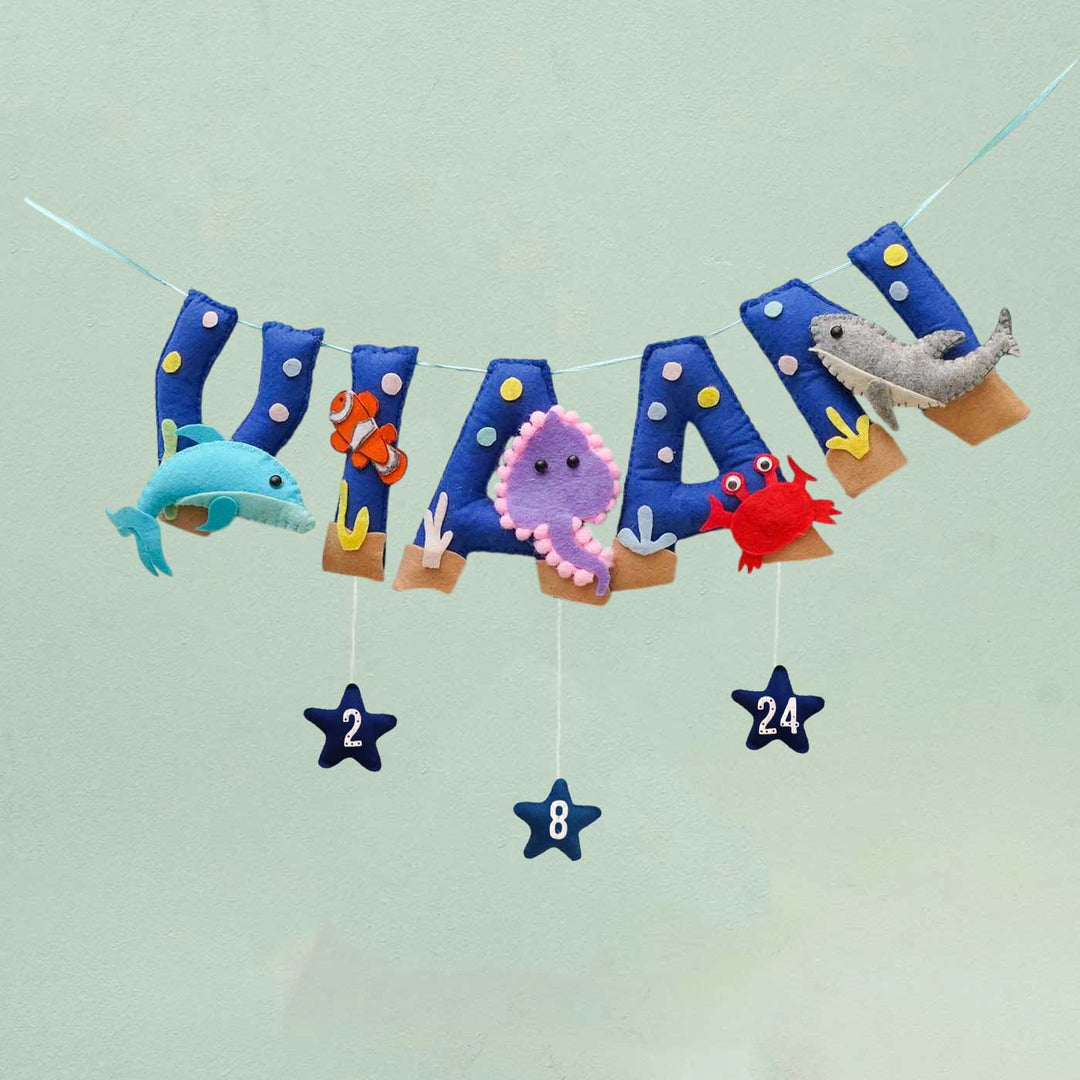 Personalized Handmade Underwater Theme Felt Bunting