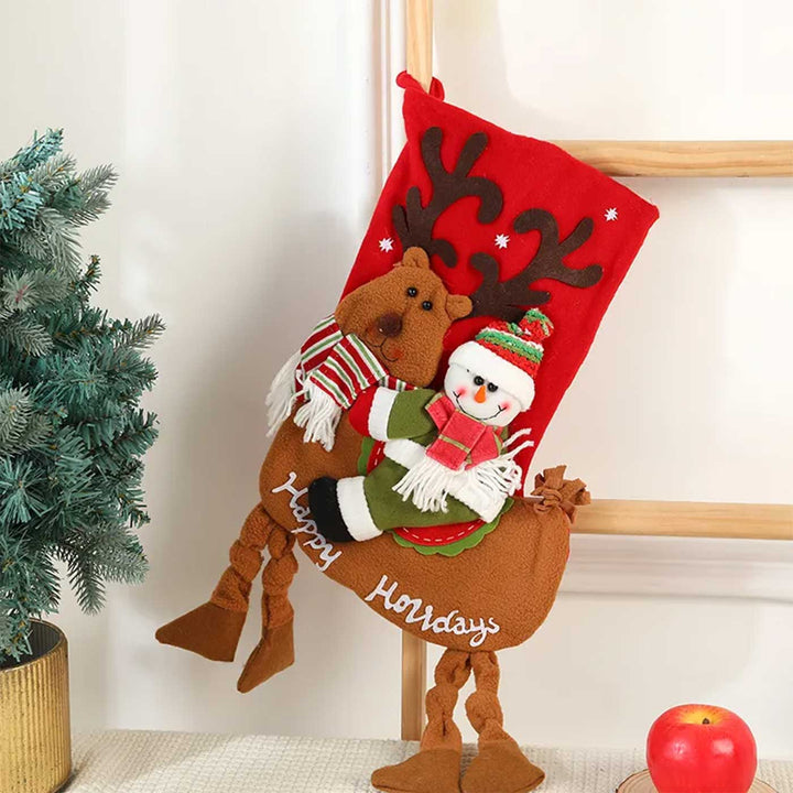 Personalized Holiday Happiness Felt & Wool Stockings For Christmas Decoration