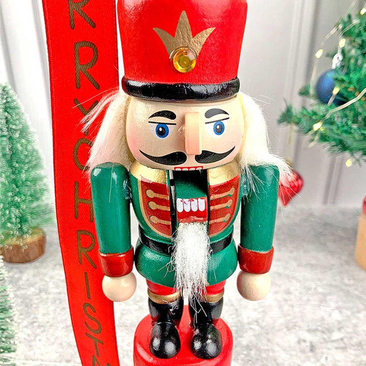 3-Tier Stacked Nutcracker Wooden Decor For Christmas Table Decoration