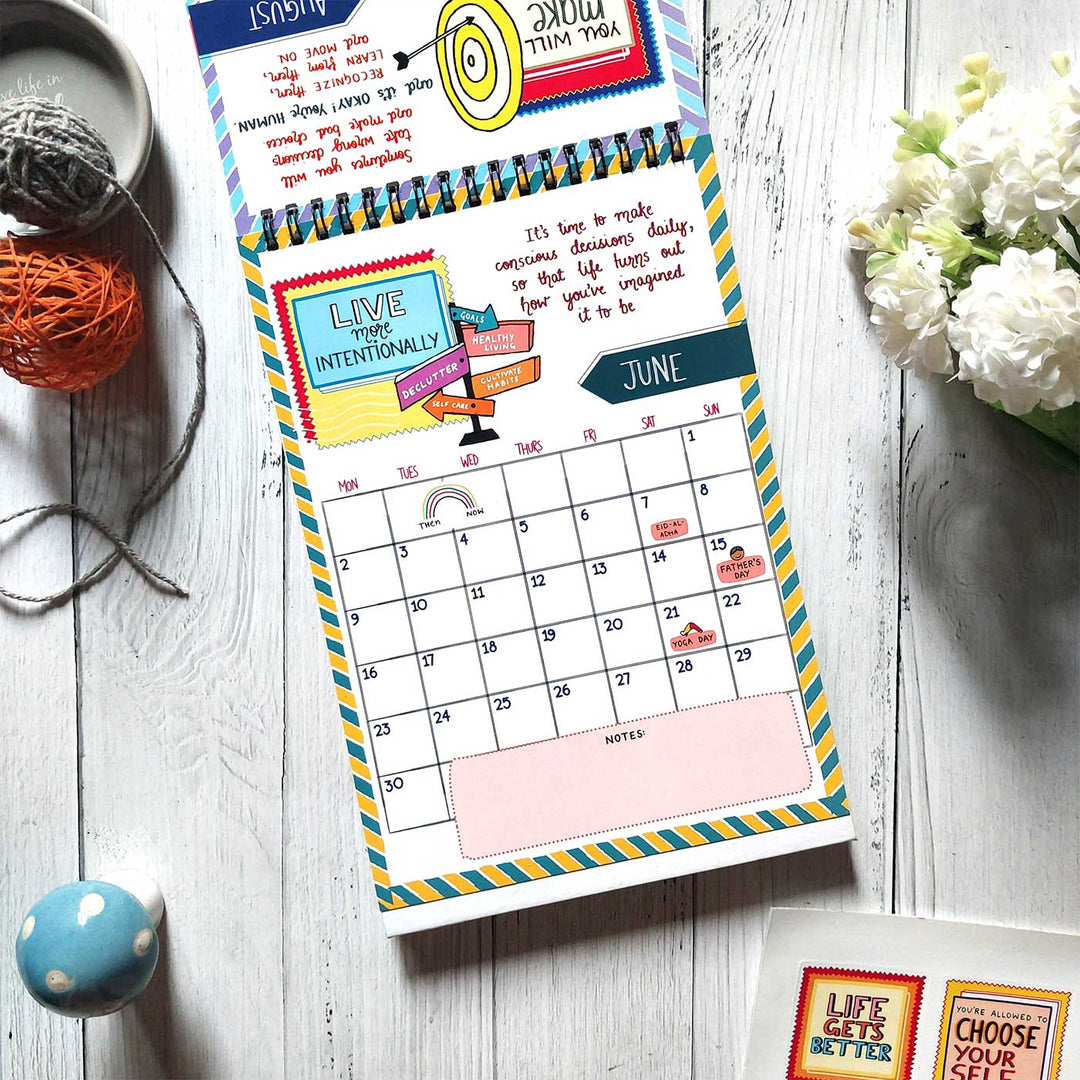 Notes to Self 2025 Spiral Calendar With Holidays | 10+ Freebies Included