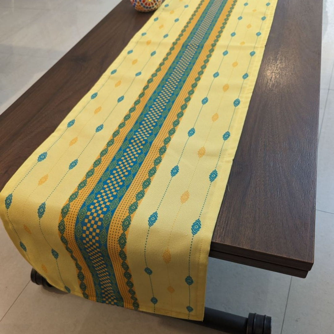 Printed Sambalpuri Ikat Splendour Table Runner & Mat Set