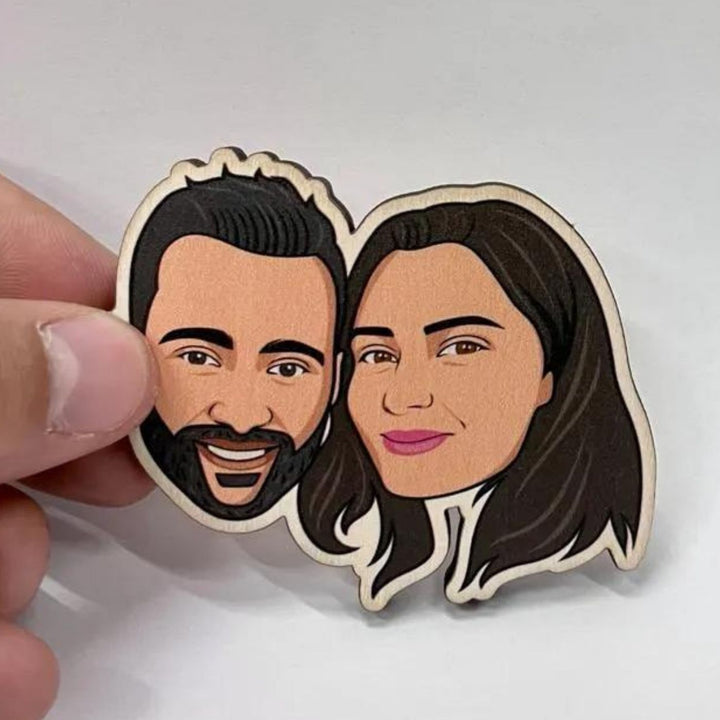 Personalised Printed Caricature Cutout Fridge Magnet