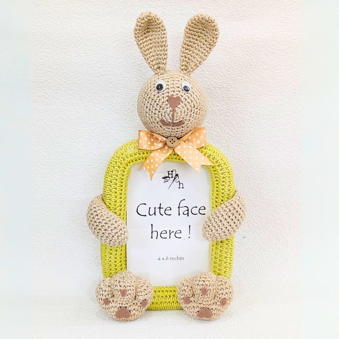 Handmade Crochet Bunny Photo Frame for Kids