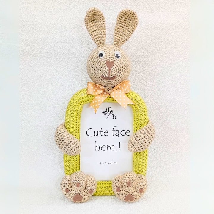 Handmade Crochet Bunny Photo Frame for Kids