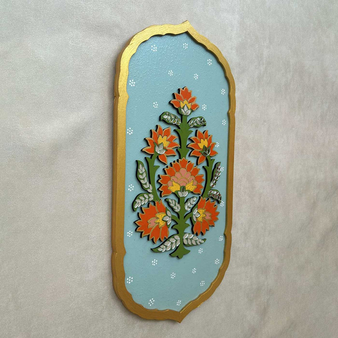 Hand-Painted Floral Theme MDF Wood Wall Decor