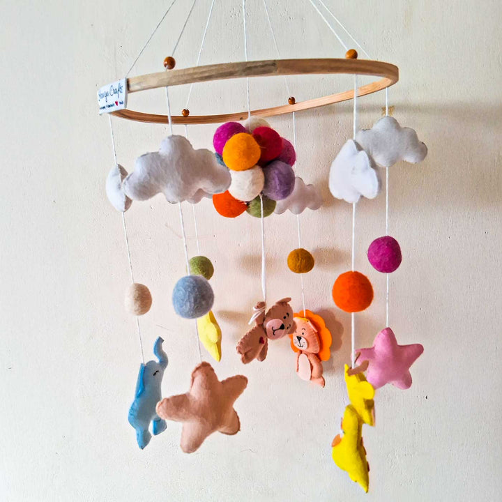 Stars Themed Felt Cot Mobile For Kids