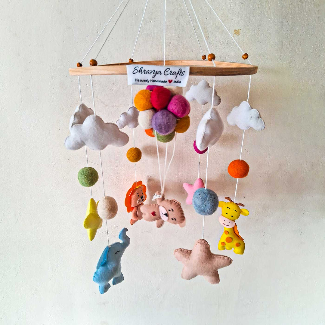 Stars Themed Felt Cot Mobile For Kids