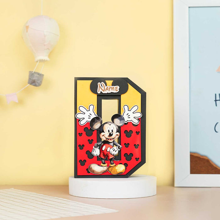 Personalized Printed Mickey 3D Cardstock Monogram For Kids