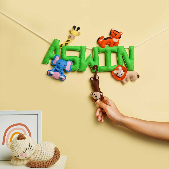 Personalized Handmade Jungle theme Felt Kids Bunting