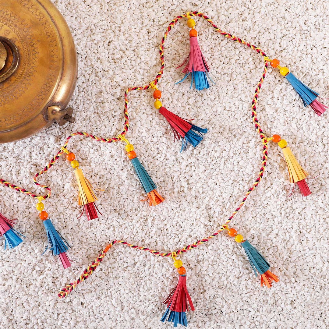 Handmade Multicolour Tassel Paper Toran