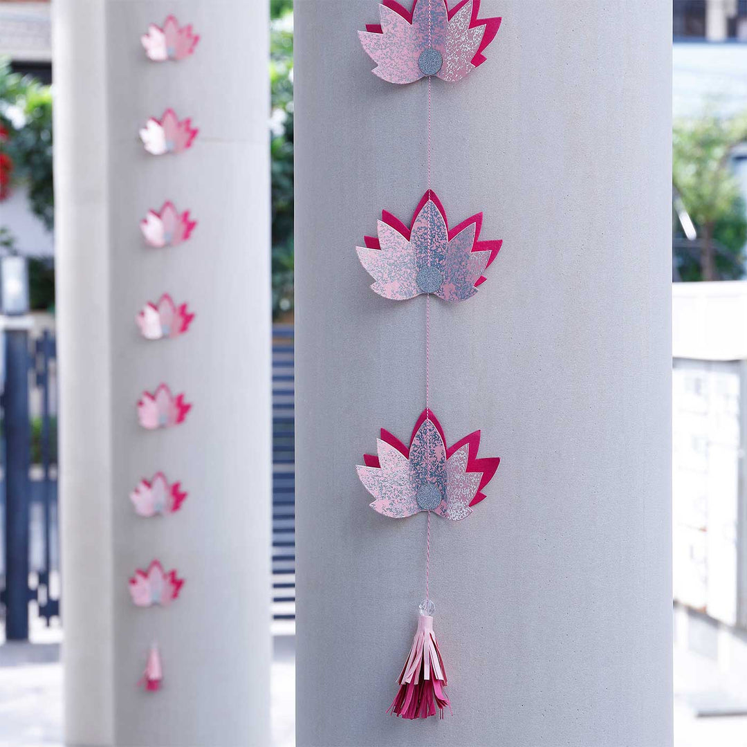 Handmade 3D Lotus Paper Hanging | Set of 2