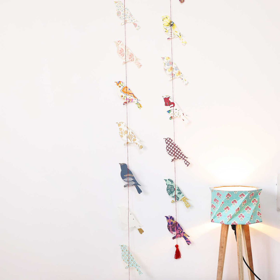 Handmade Bird Paper Hanging | Set of 2