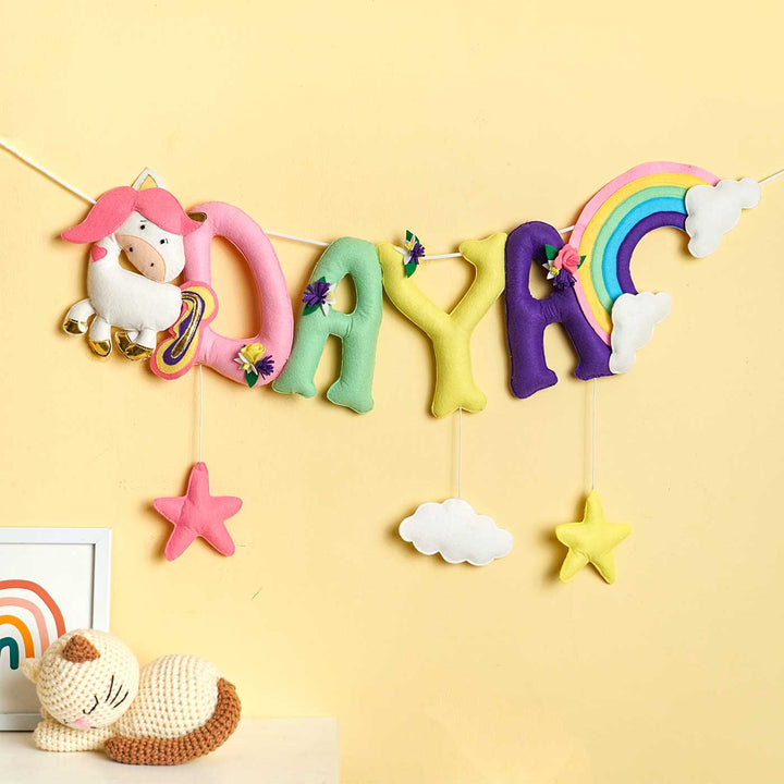 Personalized Handmade Unicorn & Rainbow theme Felt Kids Bunting