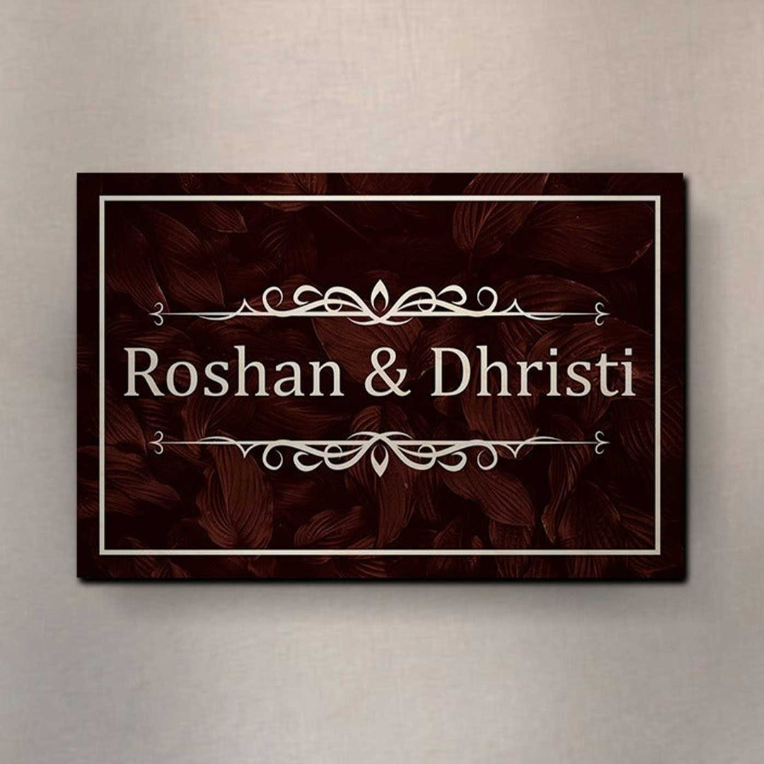 Personalized Printed Wooden Nameplate For Couples