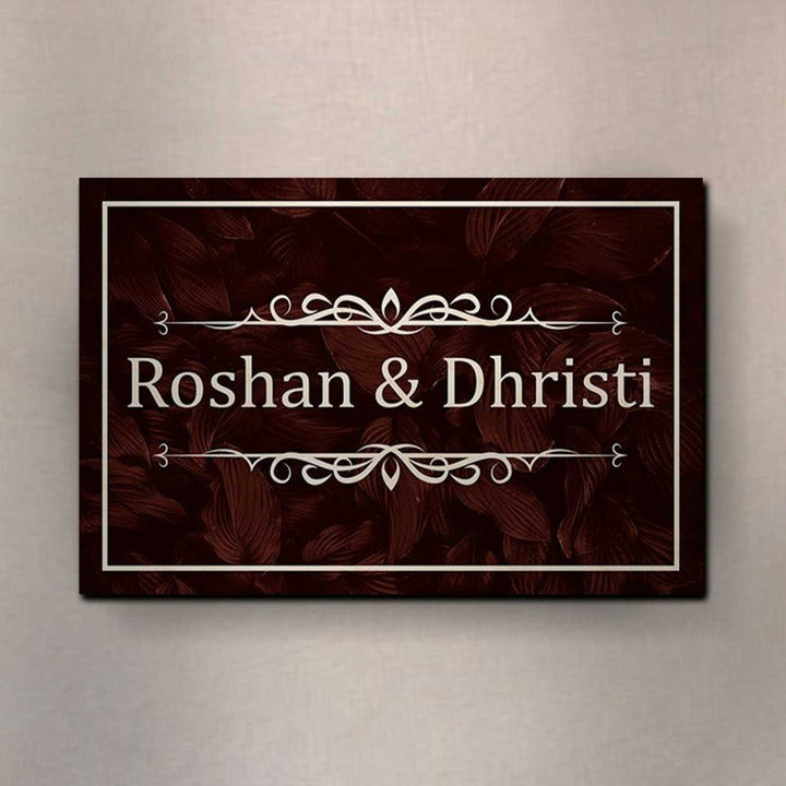 Personalized Printed Wooden Nameplate For Couples