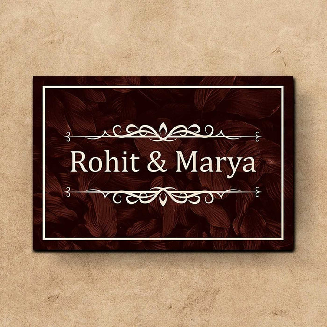 Personalized Printed Wooden Nameplate For Couples