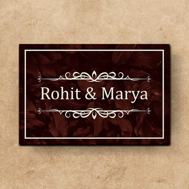 Personalized Printed Wooden Nameplate For Couples