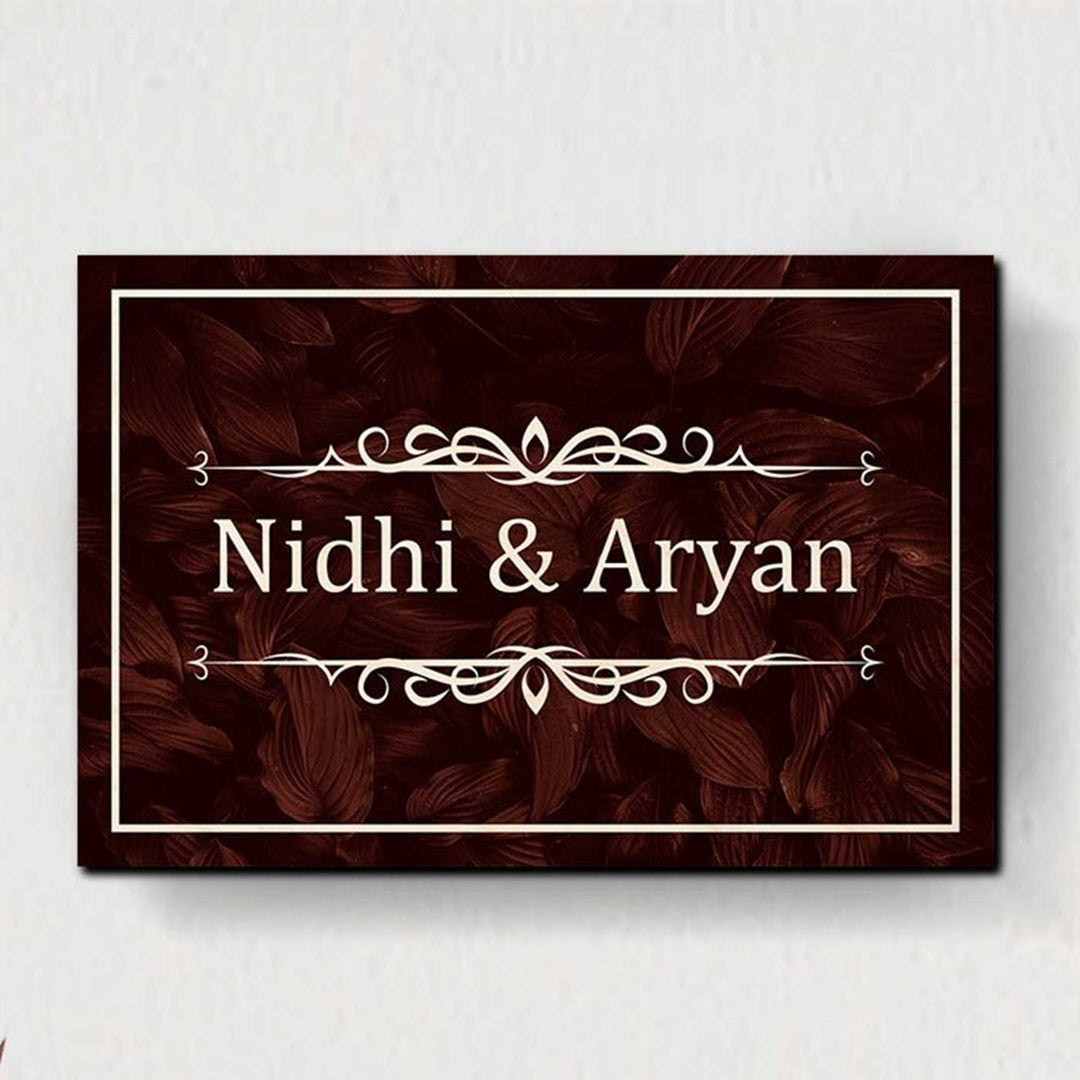 Personalized Printed Wooden Nameplate For Couples