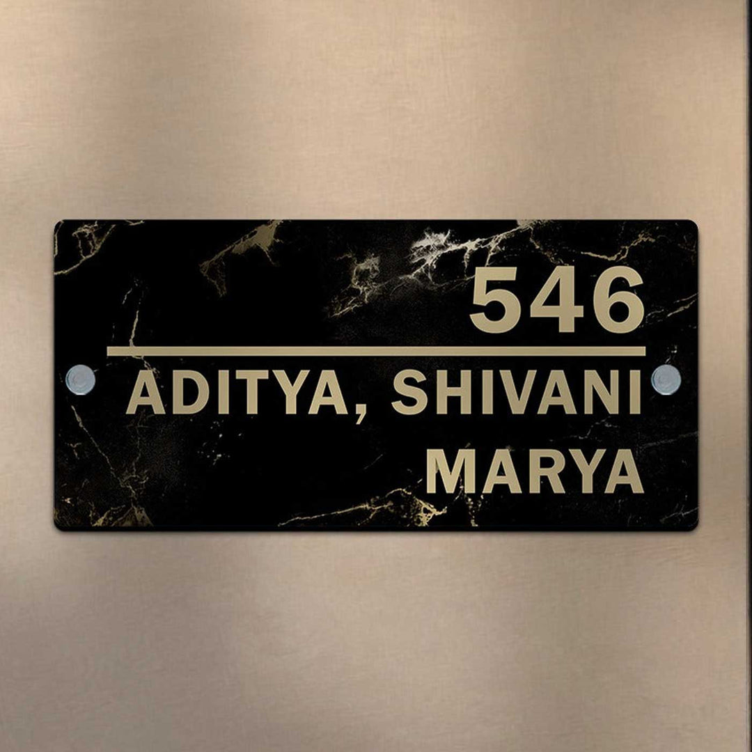 Personalized Printed Black & Gold Acrylic Nameplate