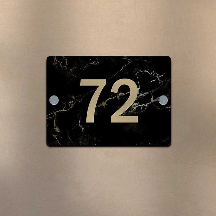 Personalized Printed Black & Gold Acrylic Nameplate