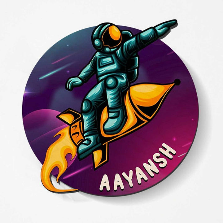 Personalised Astronaut & Space Themed 3D Nameplate for Kids