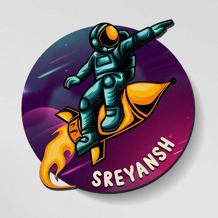 Personalised Astronaut & Space Themed 3D Nameplate for Kids