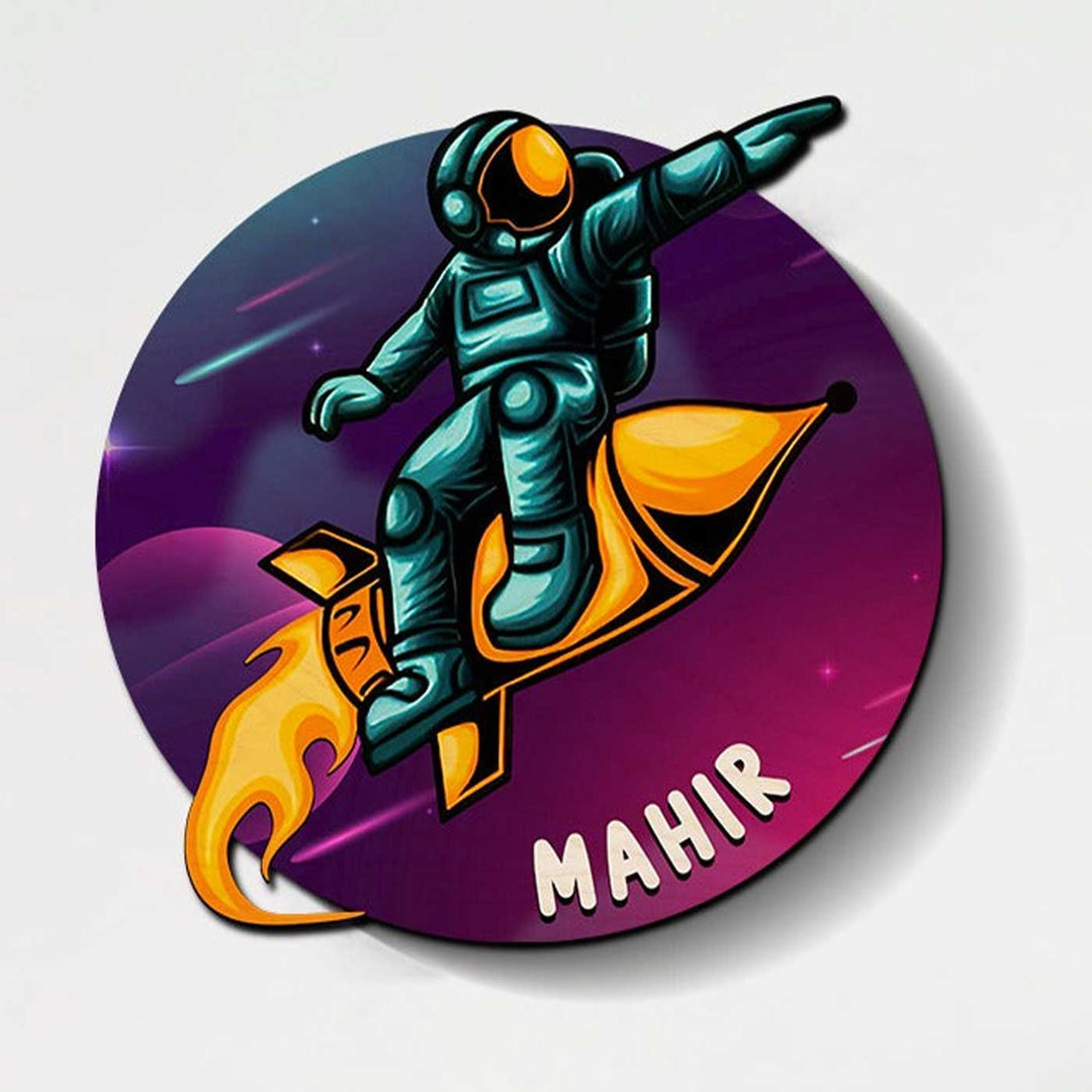 Personalised Astronaut & Space Themed 3D Nameplate for Kids