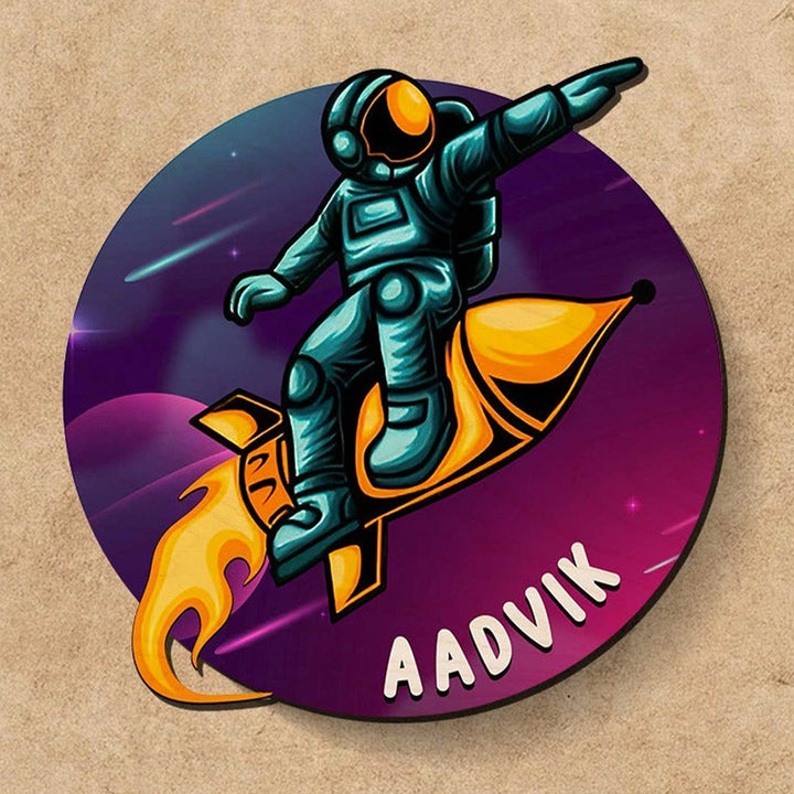 Personalised Astronaut & Space Themed 3D Nameplate for Kids