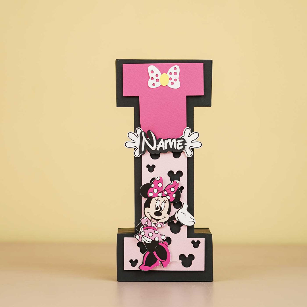 Personalized Printed Minnie 3D Cardstock Monogram For Kids