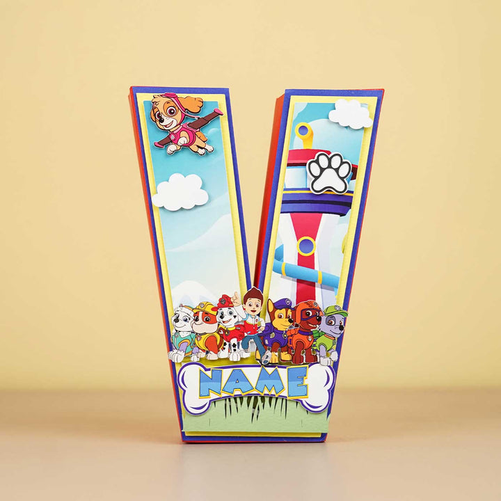 Personalized Printed Paw Patrol 3D Cardstock Monogram For Kids