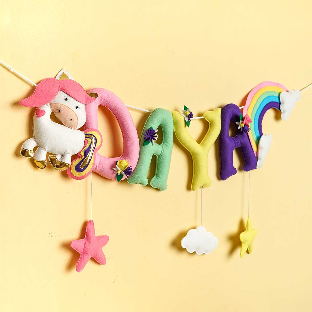 Personalized Handmade Unicorn & Rainbow theme Felt Kids Bunting