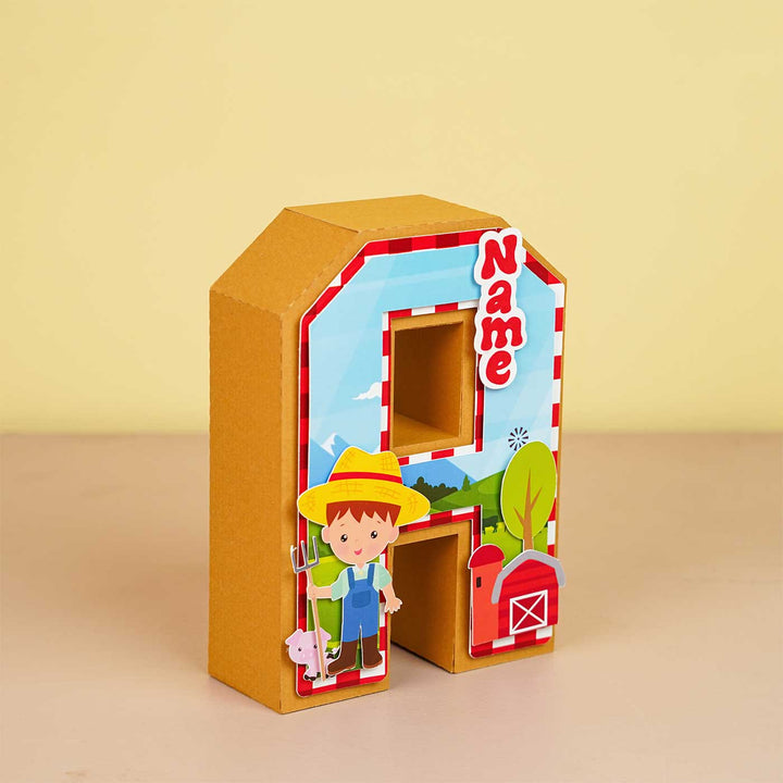 Personalized Printed Farm Theme For Boy 3D Cardstock Monogram