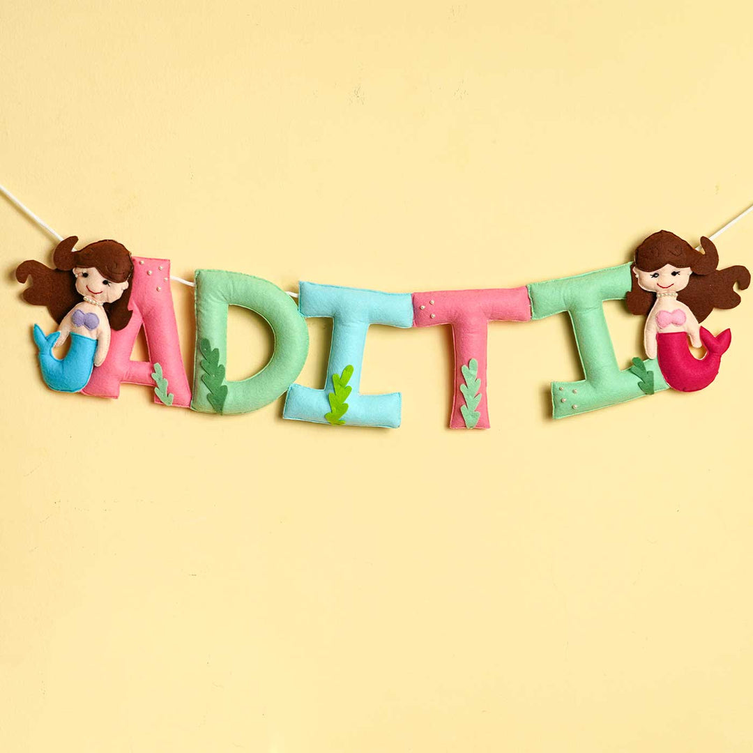 Personalized Handmade Mermaid theme Felt Kids Bunting