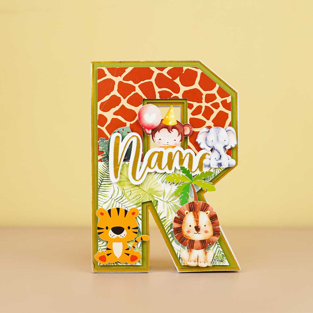 Personalized Printed Jungle 3D Cardstock Monogram For Kids