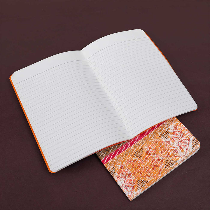 Handmade Red & Orange Kaleen Notebook | Set of 2