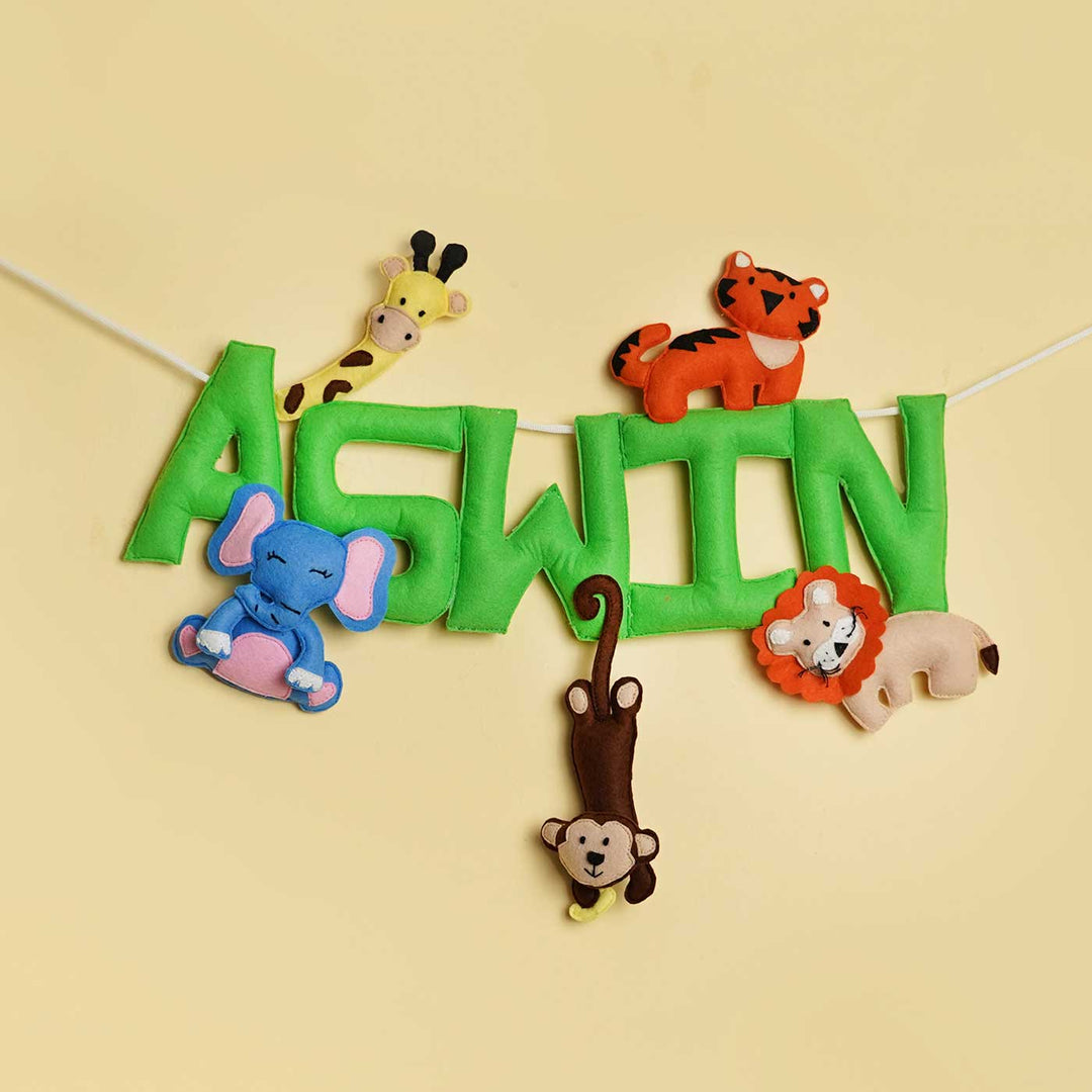 Personalized Handmade Jungle theme Felt Kids Bunting