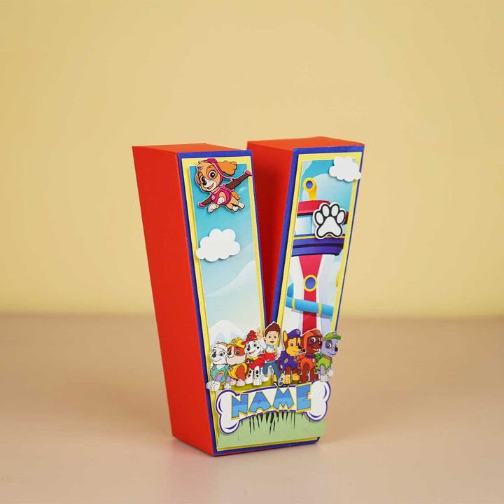 Personalized Printed Paw Patrol 3D Cardstock Monogram For Kids