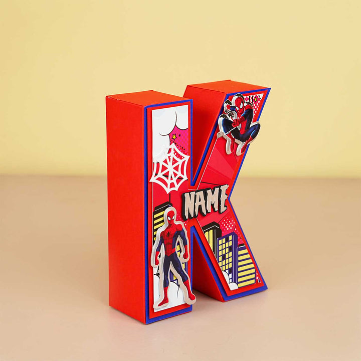 Personalized Printed Spiderman 3D Cardstock Monogram For Kids