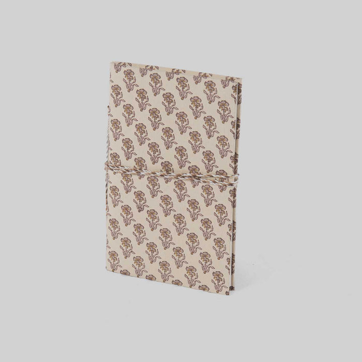 Handmade Block Printed Beige Notebook | Set of 2