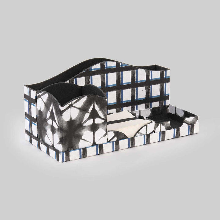 Handmade Black & White Collapsible Desk Organiser