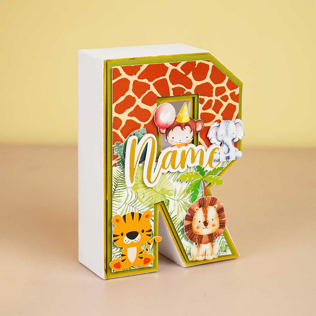 Personalized Printed Jungle 3D Cardstock Monogram For Kids