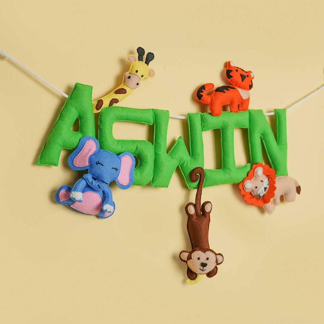 Personalized Handmade Jungle theme Felt Kids Bunting